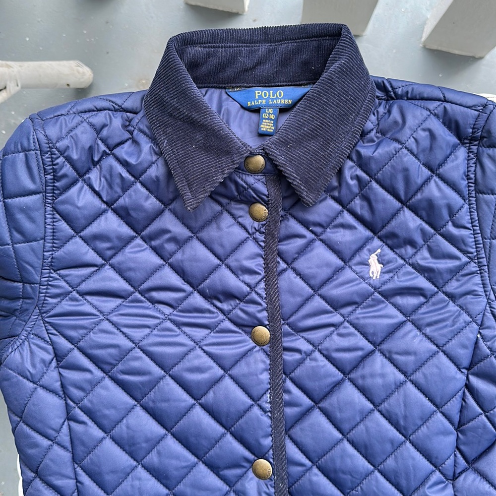 POLO Ralph Lauren quilted jacket w/corduroy accents . Navy. Classic and cute